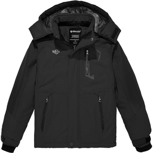 Boy's Waterproof Ski Jacket Fleece Snowboarding Jackets Hooded Raincoats